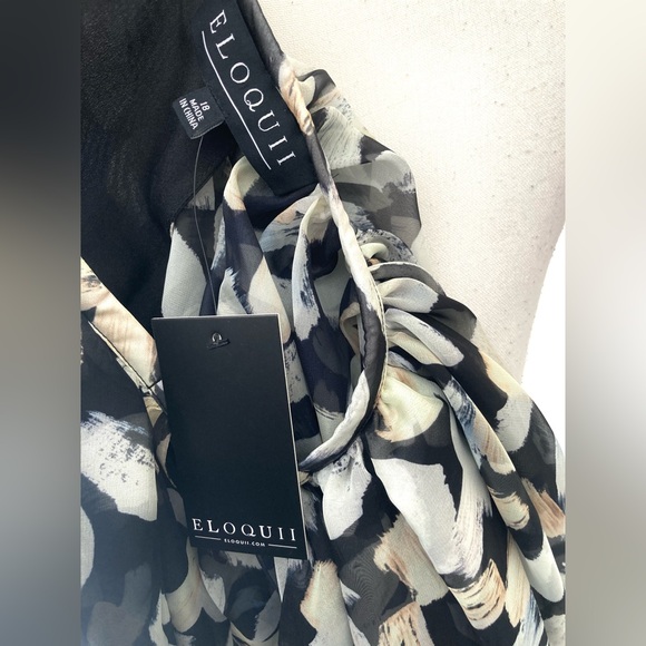 NWT Eloquii Chiffon Ruched Maxi Dress Size 18 - Picture 11 of 11